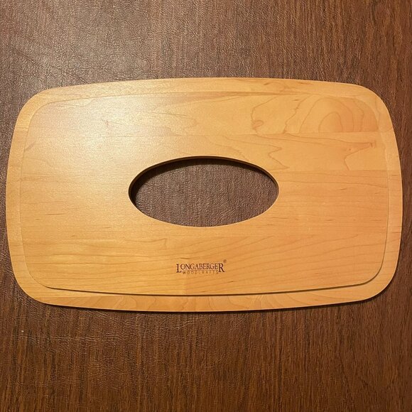 Longaberger Slotted Wood Tissue Basket Lid 12 1/4 X 7 1/2 inches - Picture 2 of 2
